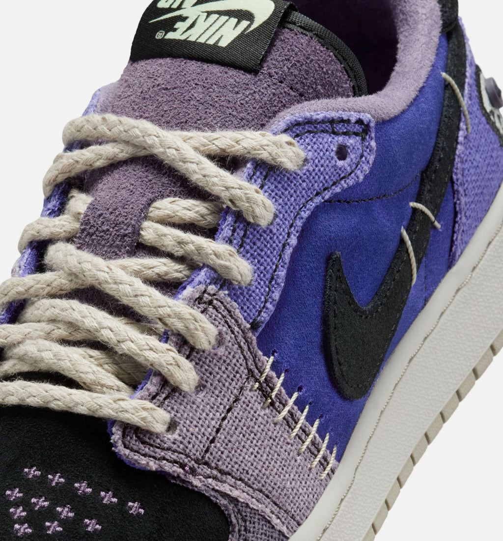 Air Jordan 1 Low OG Regency Purple Grade School Sneakers - Purple/Green/Black