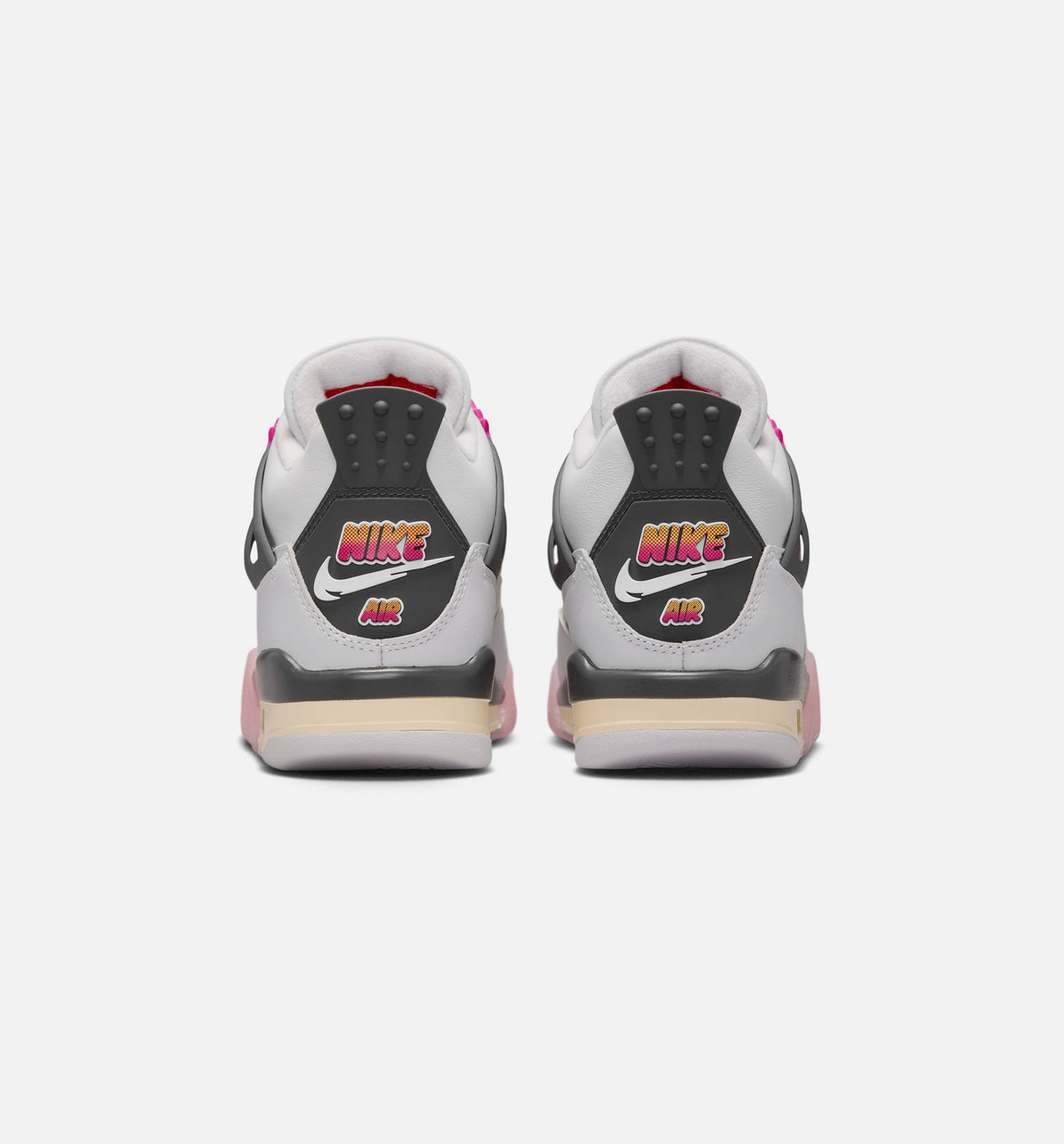 Air Jordan 4 Retro Comic Grade School Sneakers - Off White/Fire Pink/Anthracite