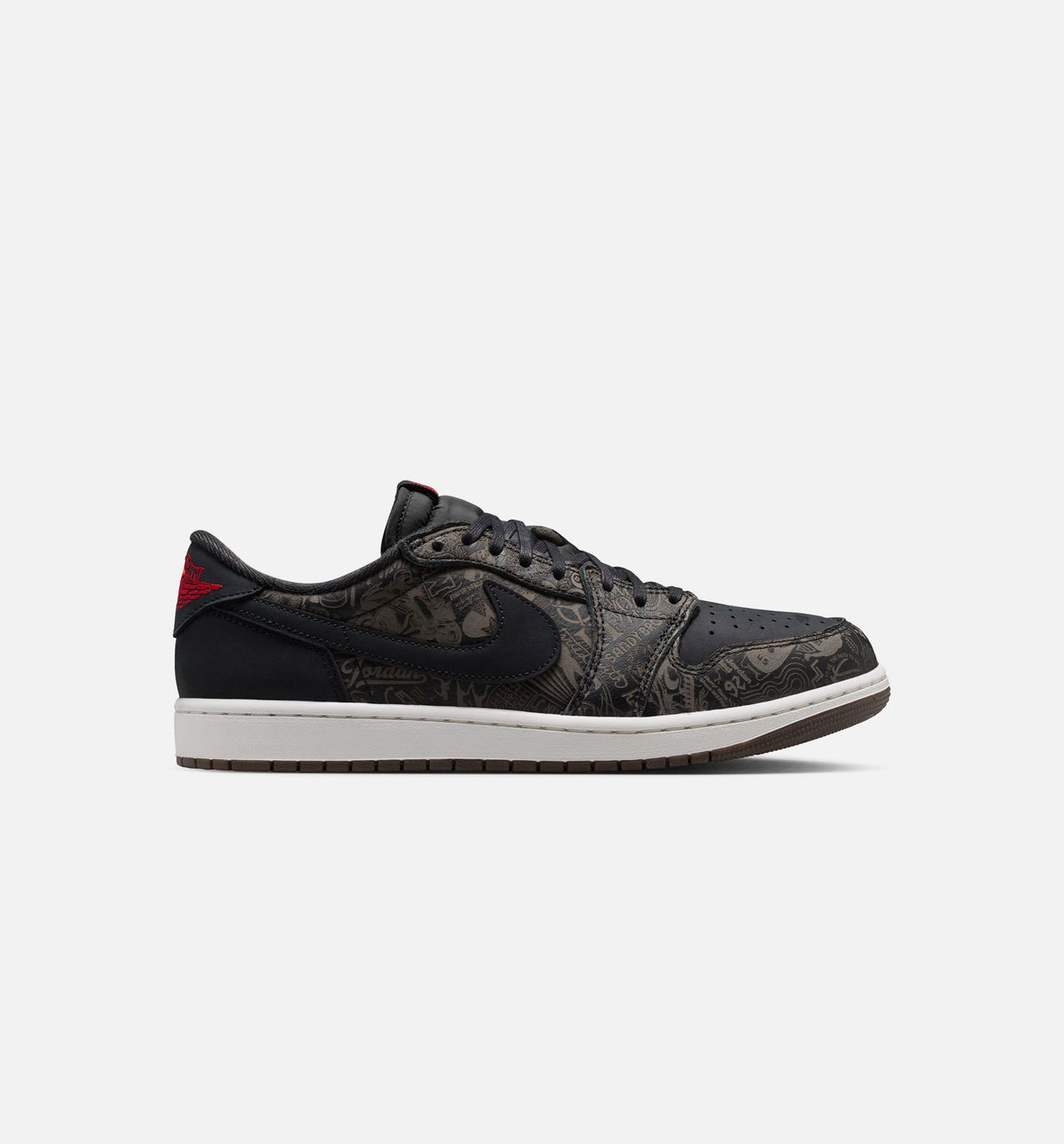 Air Jordan 1 Retro Low OG Laser Black and Varsity Red Men's Sneakers - Black/Varsity Red/Summit White