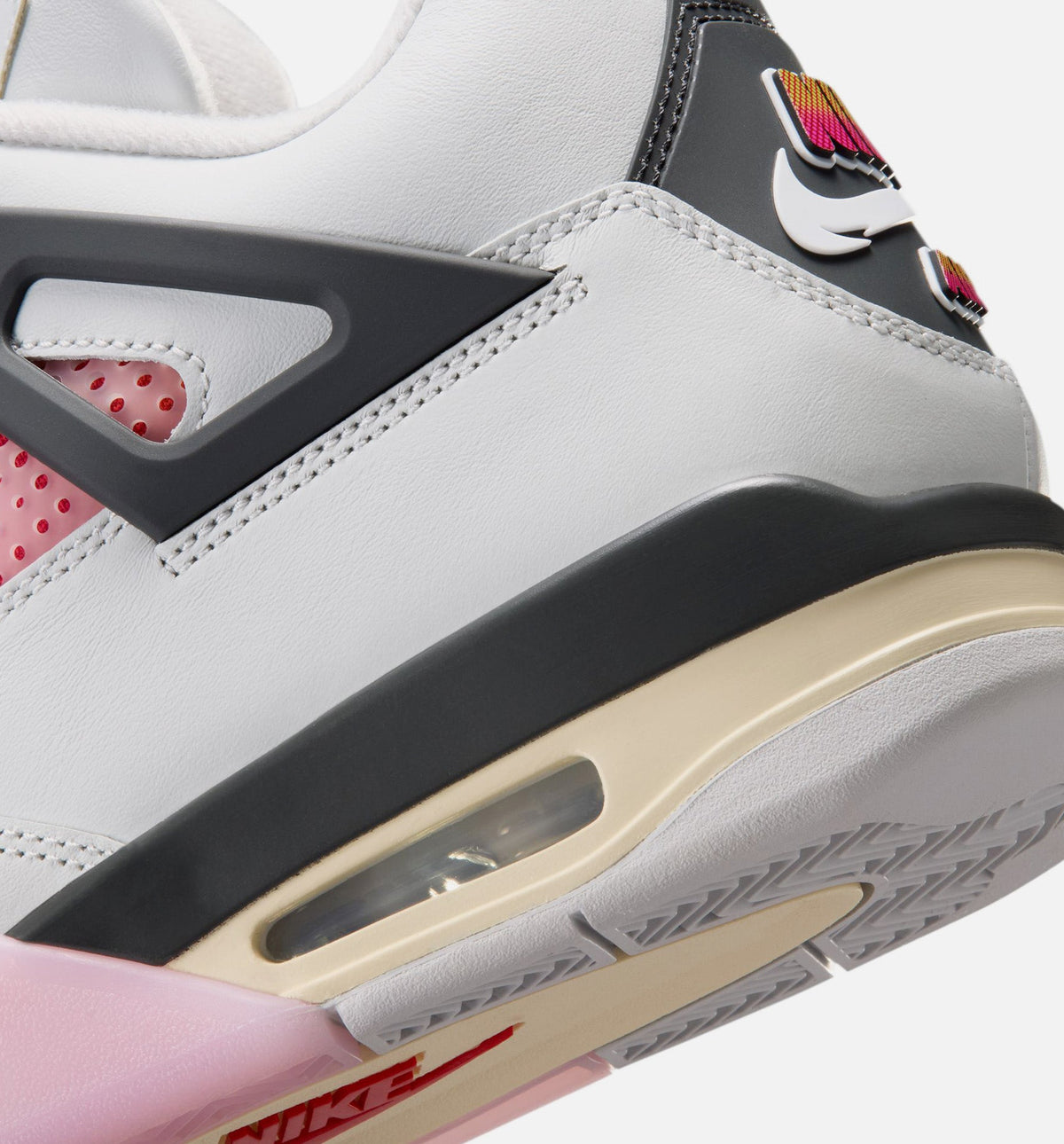 Air Jordan 4 Retro Comic Men's Sneakers - Off White/Fire Pink/Anthracite