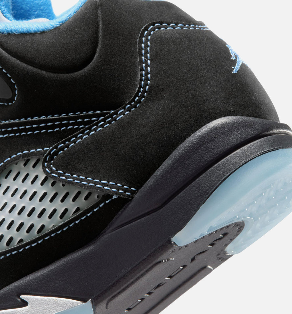 Air Jordan 5 Retro Black Carolina Preschool Sneakers - Black/University Blue/White