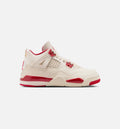 Air Jordan 4 Retro Valentine's Day Preschool Sneakers - Pale Ivory/Sierra Red/Tough Red