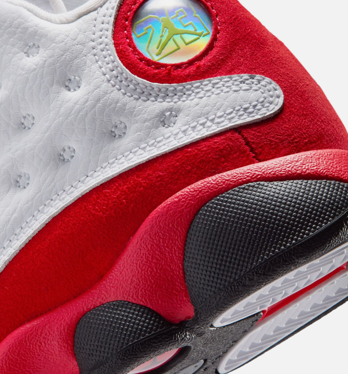 Air Jordan 13 Retro White and University Red Preschool Sneakers - White/Black/True Red