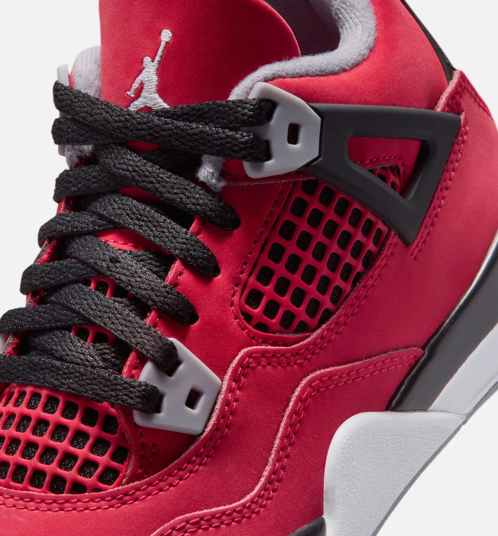 Air Jordan 4 Retro Toro Bravo Preschool Sneakers - Fire Red/White/Black/Cement Grey