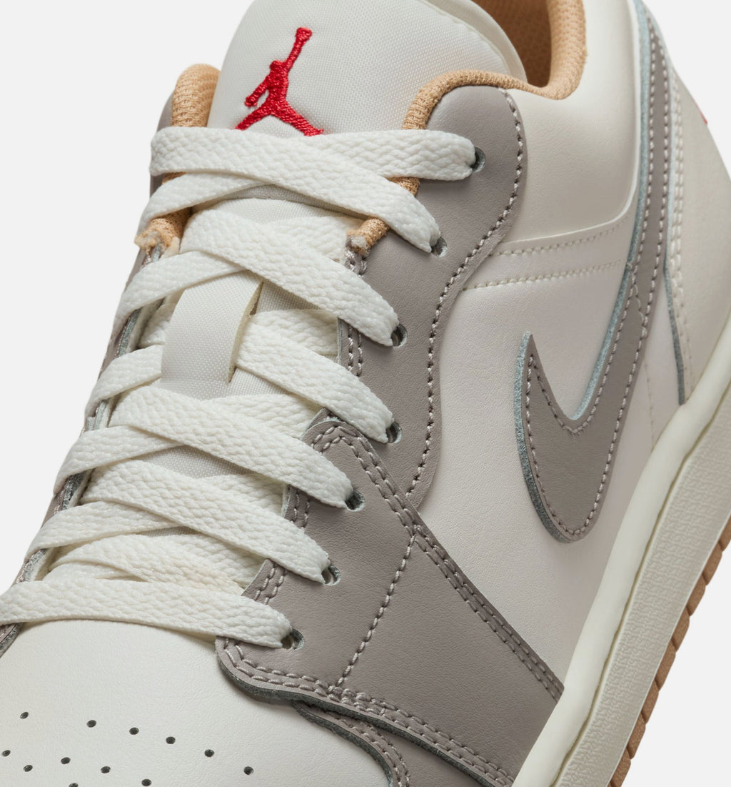 Air Jordan 1 Low Men's Sneakers - Sail/Fire Red/College Grey/Hemp