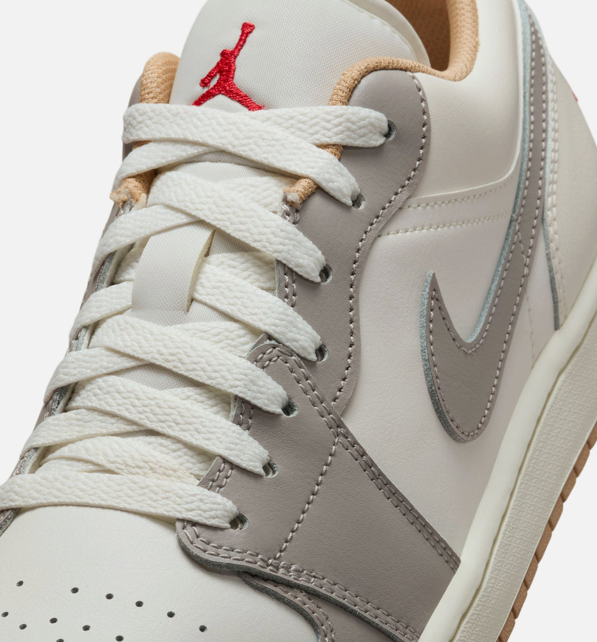 Air Jordan 1 Low Men's Sneakers - Sail/Fire Red/College Grey/Hemp