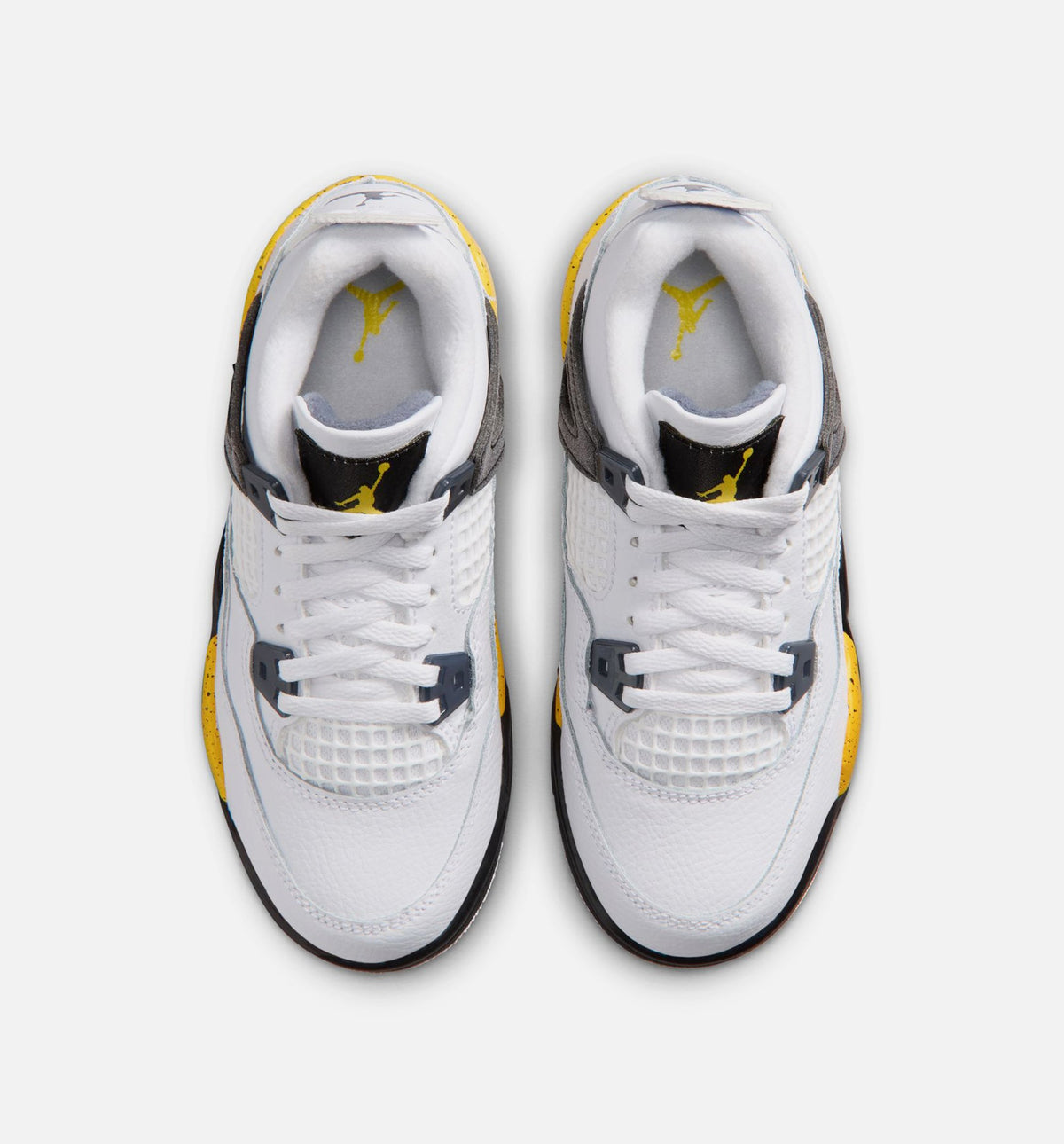 Air Jordan 4 Retro Rare Air Tour Yellow Preschool Sneakers - White/Dark Blue Grey/Black/Tour Yellow