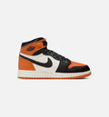 Air Jordan 1 Retro High OG Shattered Backboard Grade School Sneakers - Black/Black/Sail/Starfish
