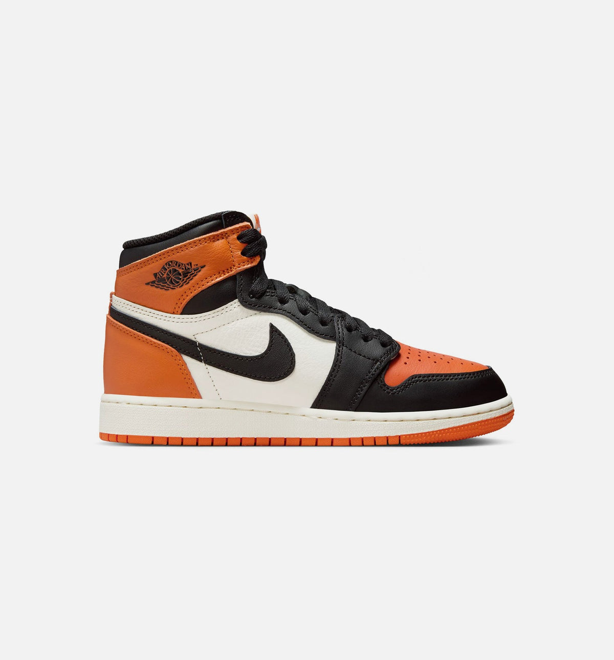 Air Jordan 1 Retro High OG Shattered Backboard Grade School Sneakers - Black/Black/Sail/Starfish