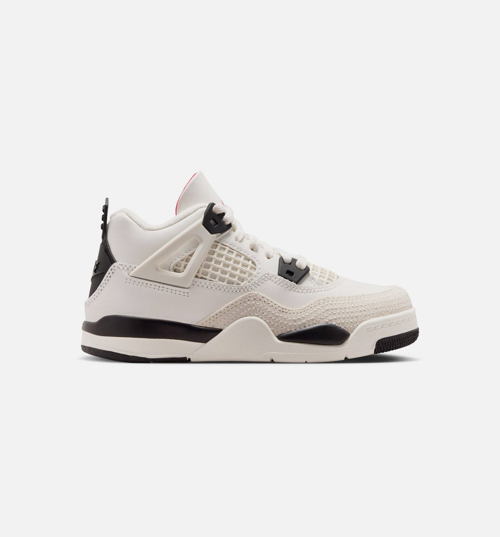 Air Jordan 4 Retro Flight Club Preschool Sneakers - Sail/Black/University Red