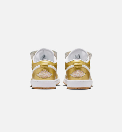 Air Jordan 1 Low Women's Sneakers - Gold/White/Gum Yellow