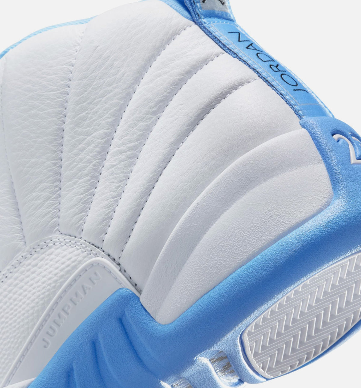 Air Jordan 12 Retro White and University Blue Men's Sneakers - White/University Blue/Metallic Silver