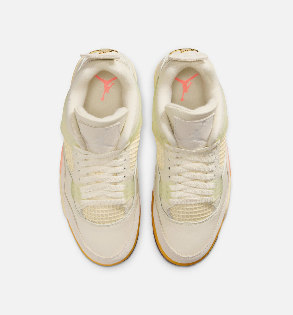 Air Jordan 4 Retro Birds of Paradise Women's Sneakers - Coconut Milk/Metallic Gold/Muslin/Bright Mango/Sundial/Black