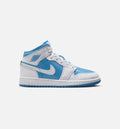 Air Jordan 1 Mid Grade School Sneakers - White/Legend Blue