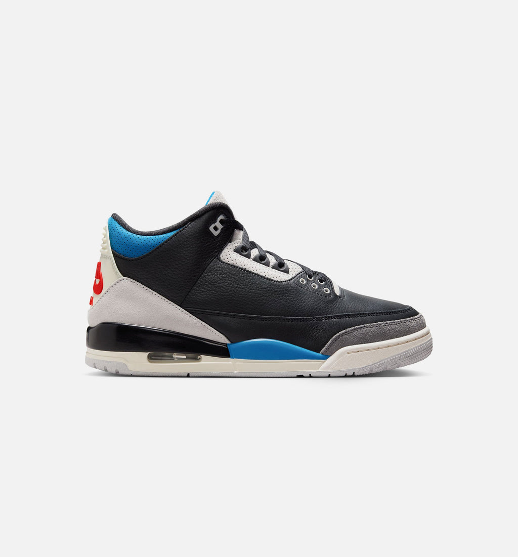 Air Jordan 3 Retro OG Rare Air Men's Sneakers - Black/Chile Red/Neutral Grey