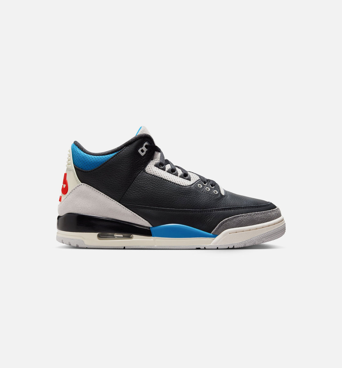 Air Jordan 3 Retro OG Rare Air Men's Sneakers - Black/Chile Red/Neutral Grey