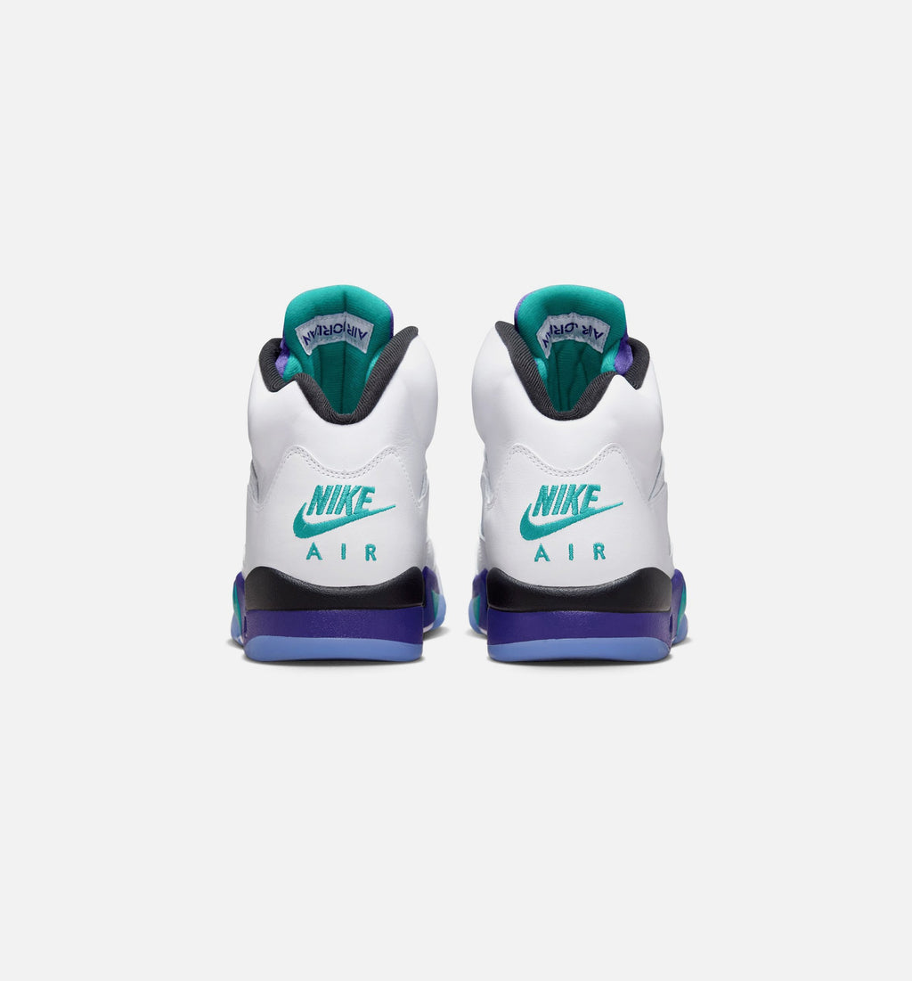 Air Jordan 5 Retro Grape Men's Sneakers - White/New Emerald/Grape Ice/Black