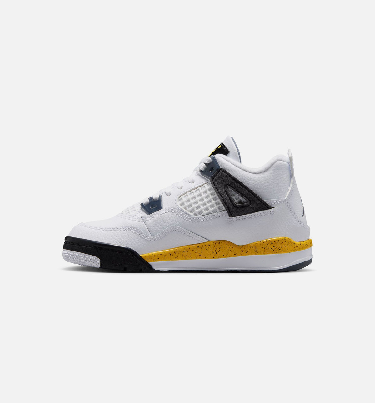 Air Jordan 4 Retro Rare Air Tour Yellow Preschool Sneakers - White/Dark Blue Grey/Black/Tour Yellow