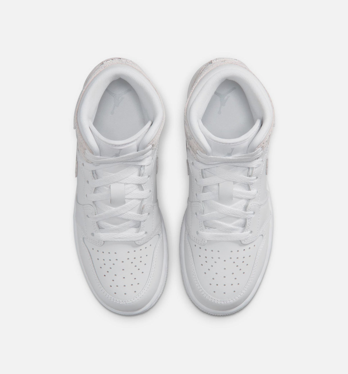 Air Jordan 1 Mid SE Grade School Sneakers - White/Field Silver
