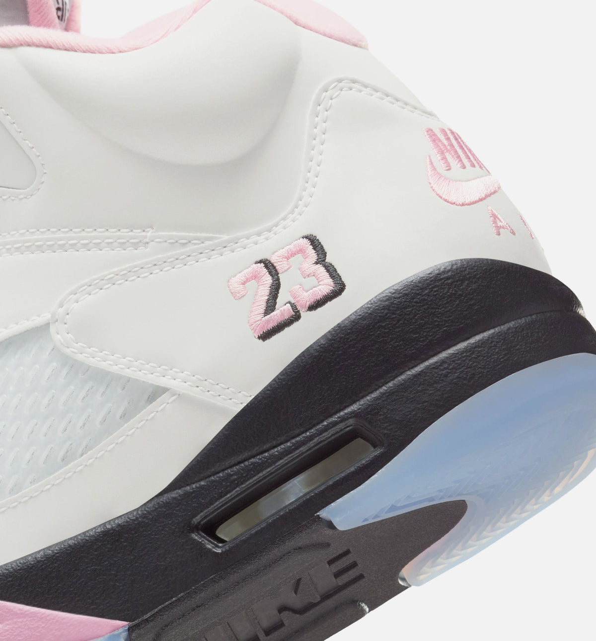 Air Jordan 5 Retro Medium Soft Pink Men's Sneakers - White/Soft Pink/Black