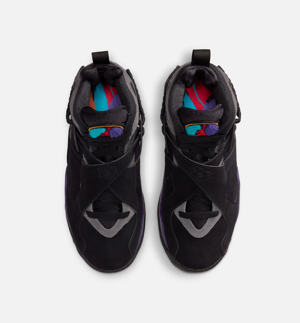 Air Jordan 8 Retro Aqua Grade School Sneakers - Black/Multicolor/Bright Concord