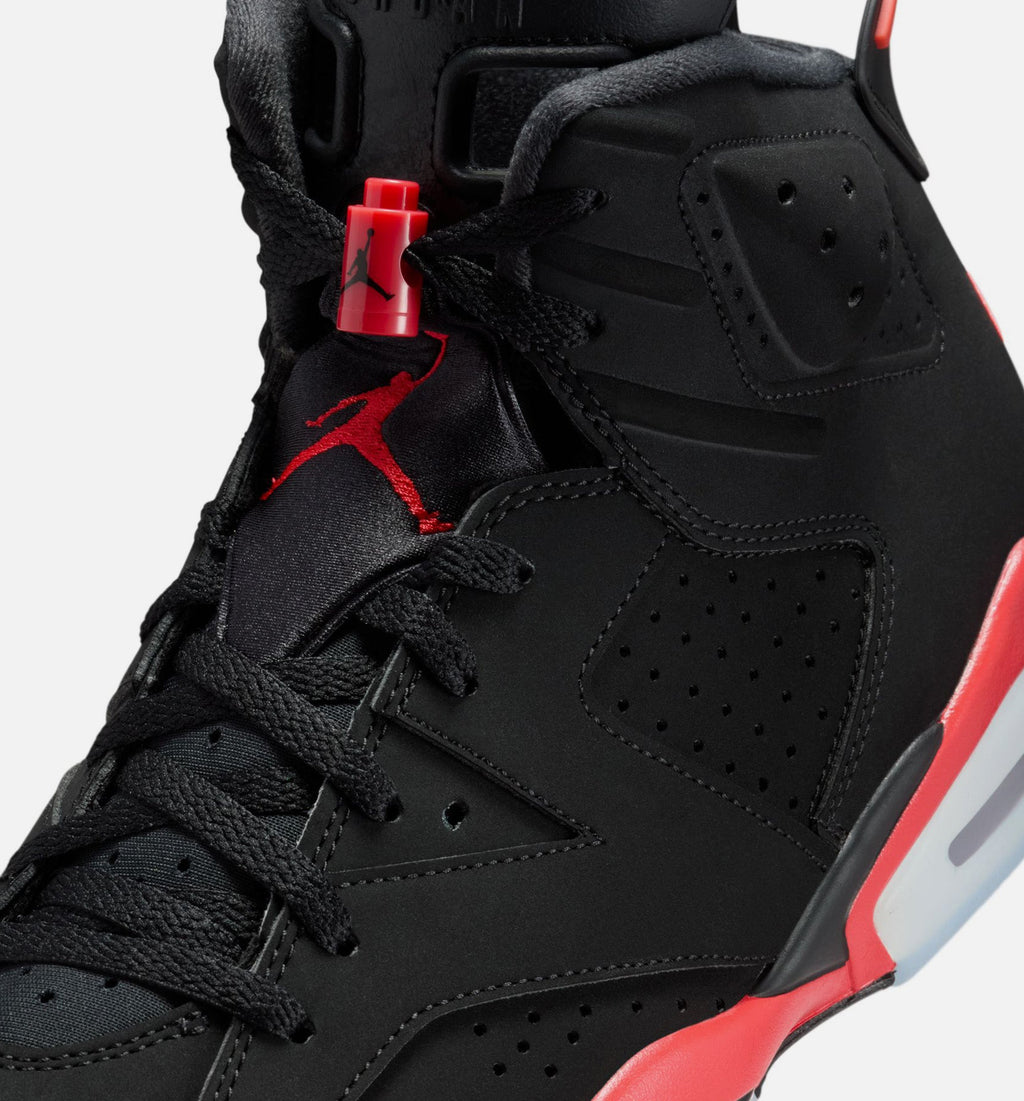 Air Jordan 6 Retro Infrared Men's Sneakers - Black/Light Crimson