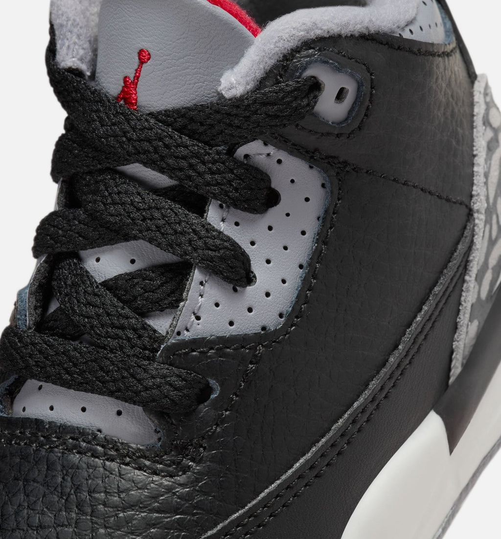 Air Jordan 3 Retro Black Cement Infant/Toddler Sneakers - Black/Fire Red/Cement Grey/Summit White