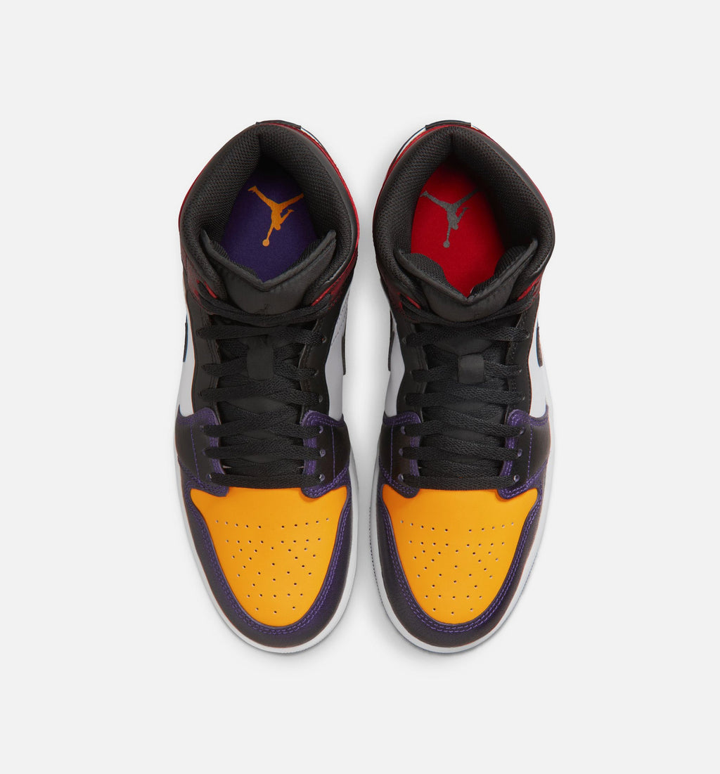 Air Jordan 1 Mid SE Men's Sneakers - True Red/White/Court Purple/Black