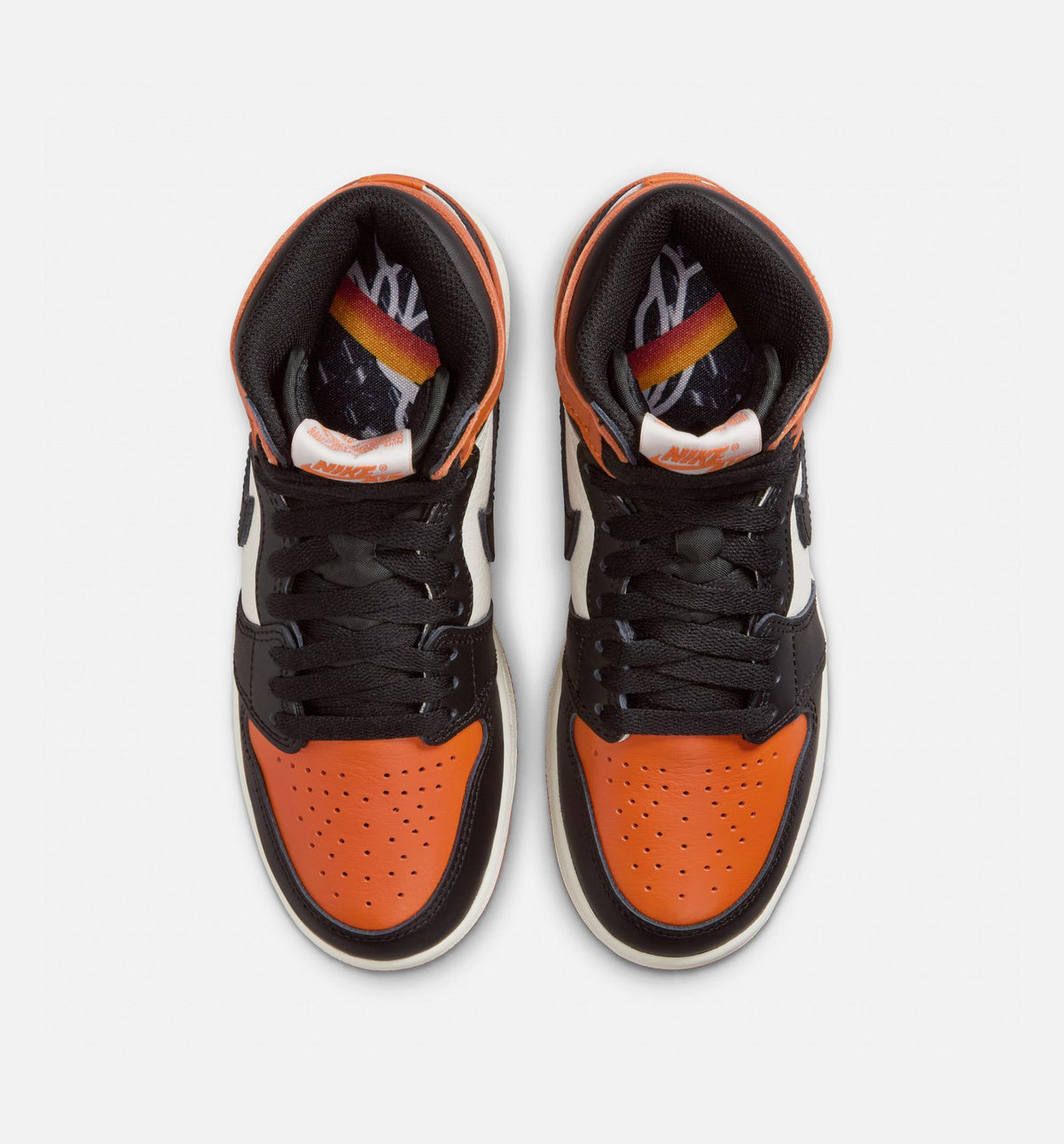 Air Jordan 1 Retro High OG Shattered Backboard Grade School Sneakers - Black/Black/Sail/Starfish