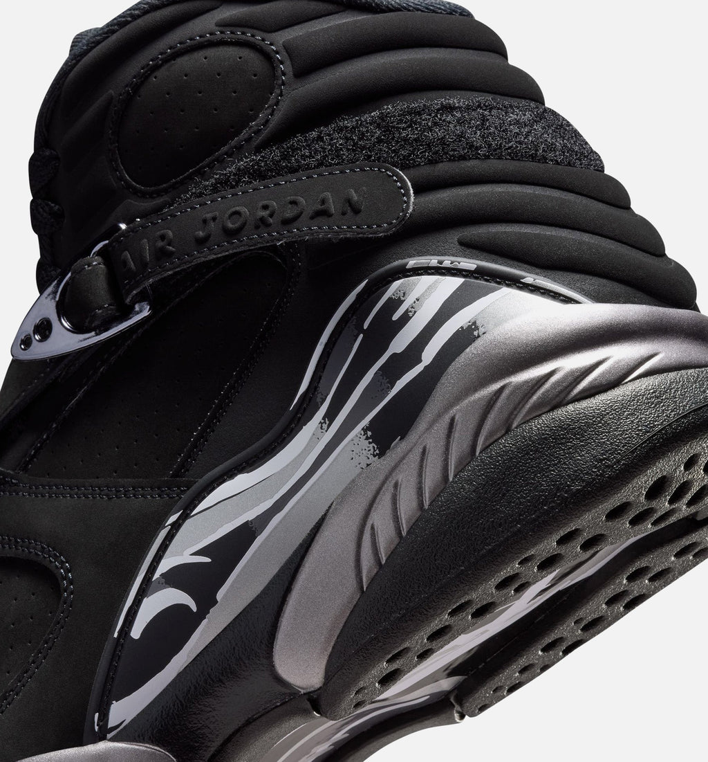 Air Jordan 8 Retro Chrome Men's Sneakers - Black/White/Light Graphite