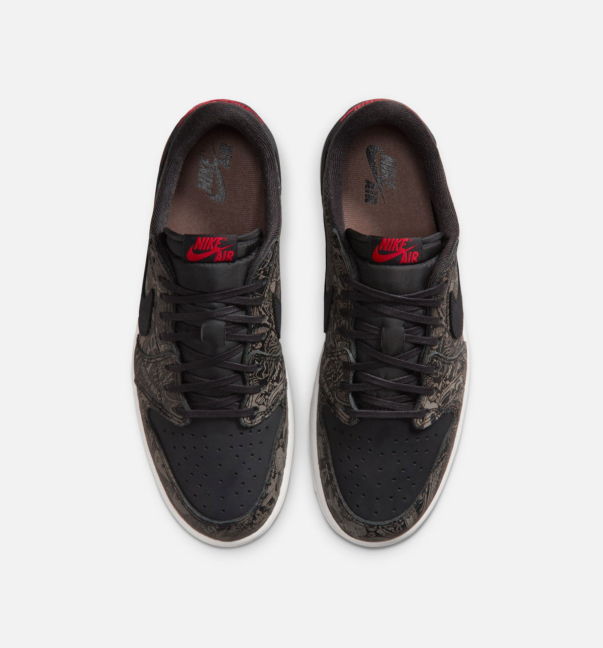 Air Jordan 1 Retro Low OG Laser Black and Varsity Red Men's Sneakers - Black/Varsity Red/Summit White
