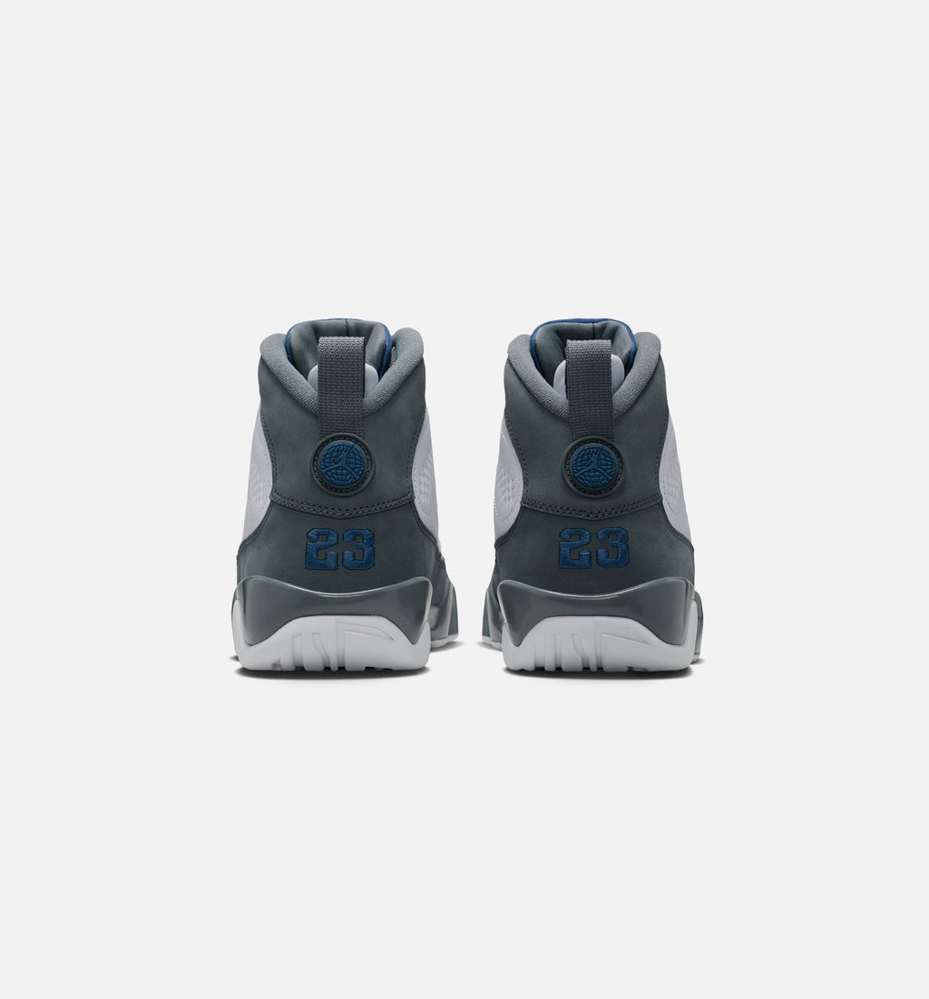 Air Jordan 9 Retro Flint Grey and French Blue Men's Sneakers - White/French Blue/Flint Grey