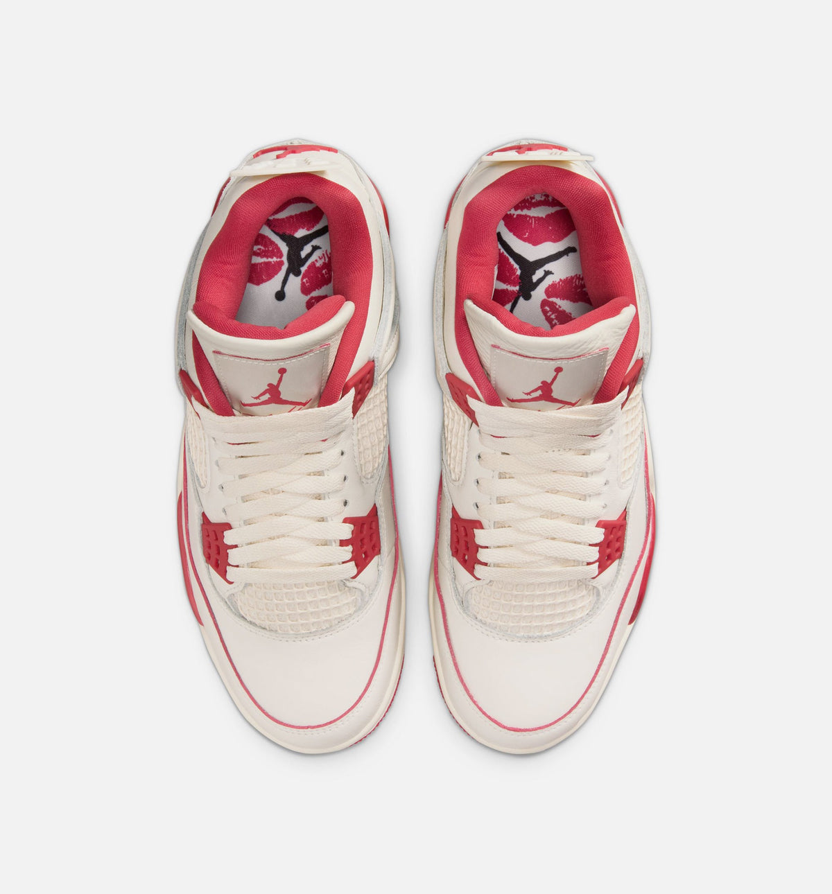 Air Jordan 4 Retro Valentine's Day Women's Sneakers - Pale Ivory/Sierra Red/Tough Red