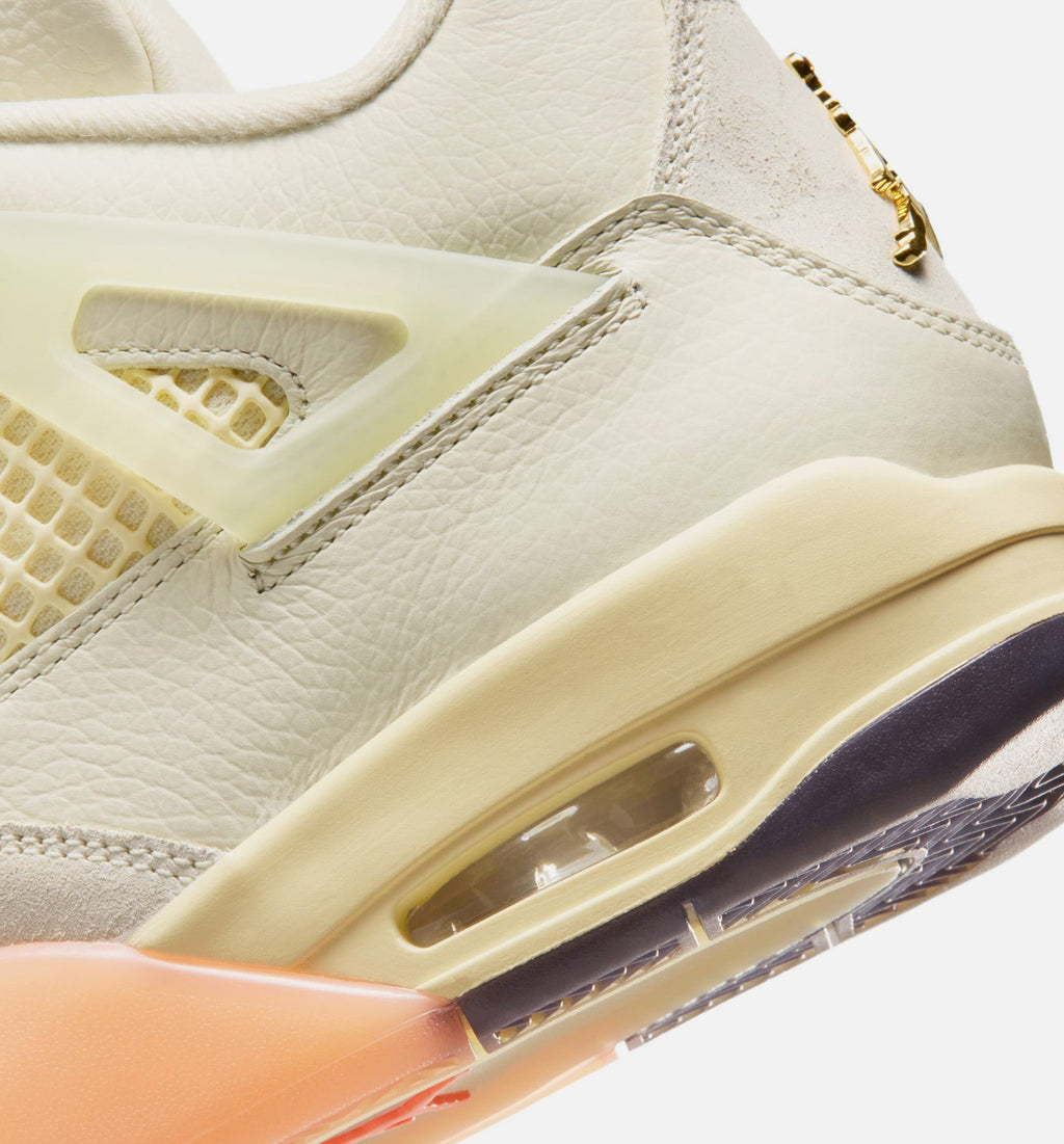 Air Jordan 4 Retro Birds of Paradise Women's Sneakers - Coconut Milk/Metallic Gold/Muslin/Bright Mango/Sundial/Black