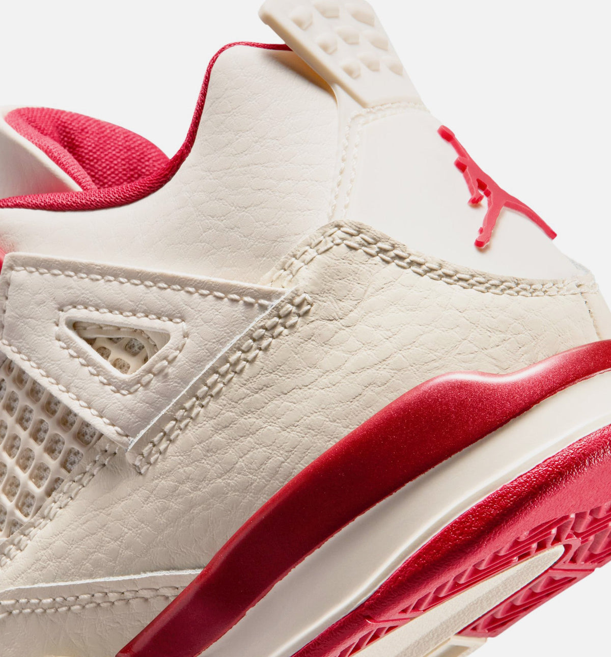 Air Jordan 4 Retro Valentine's Day Preschool Sneakers - Pale Ivory/Sierra Red/Tough Red