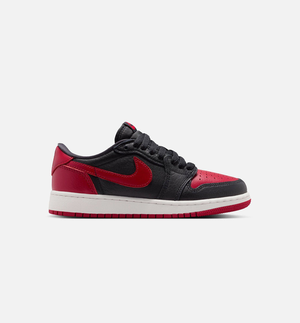 Air Jordan 1 Retro Low OG Banned Grade School Sneakers - Black/Black/Varsity Red/Summit White