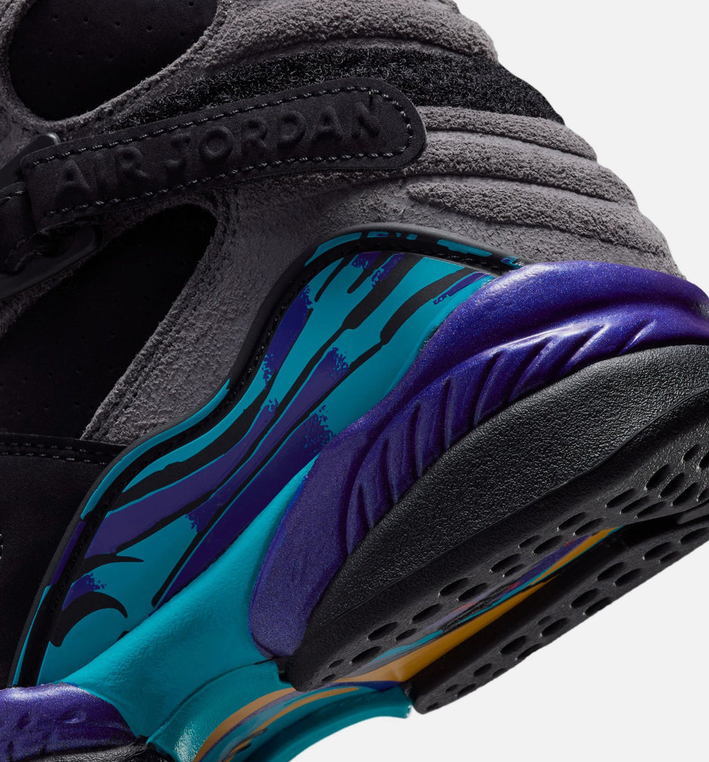 Air Jordan 8 Retro Aqua Grade School Sneakers - Black/Multicolor/Bright Concord