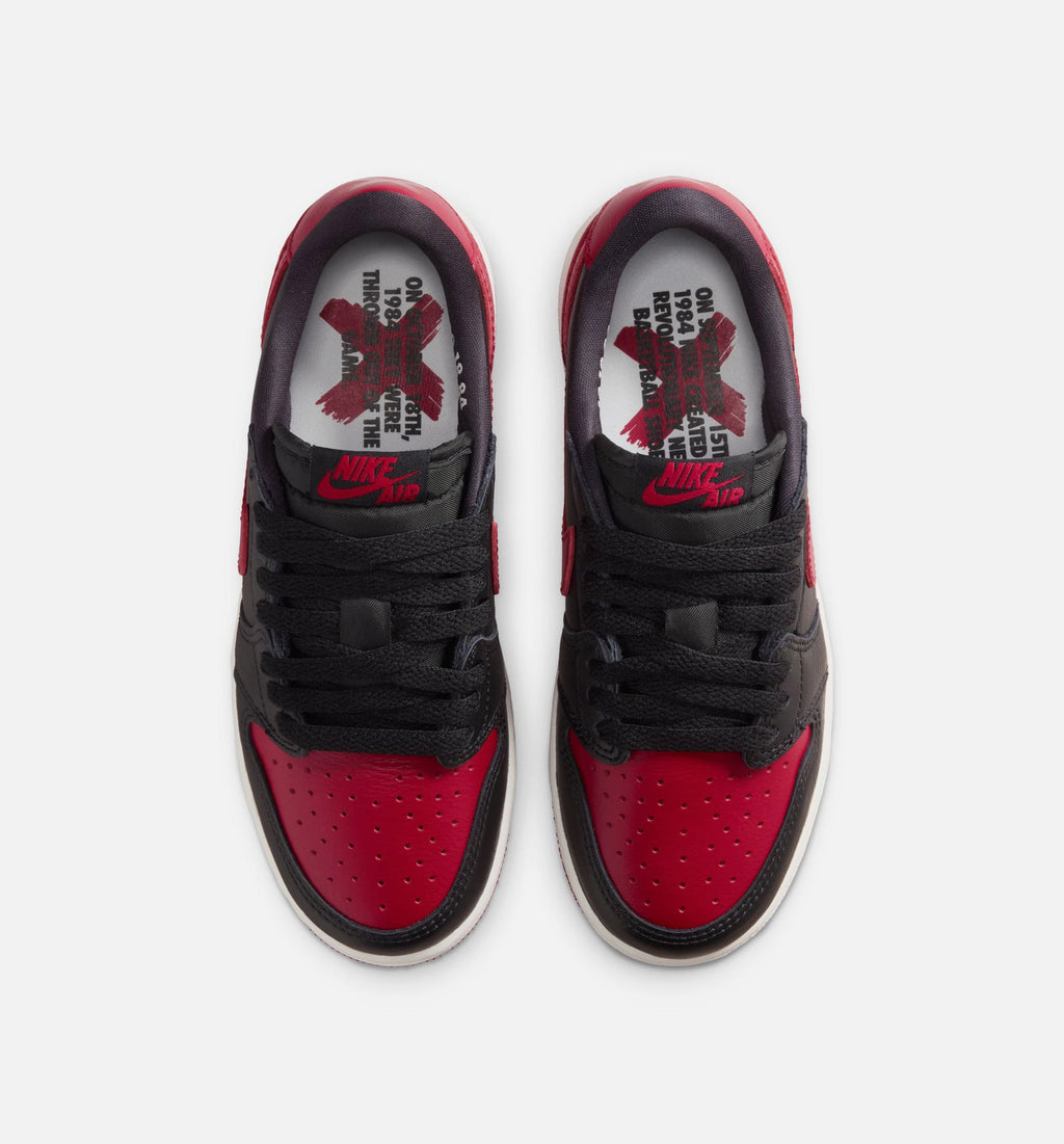 Air Jordan 1 Retro Low OG Banned Grade School Sneakers - Black/Black/Varsity Red/Summit White