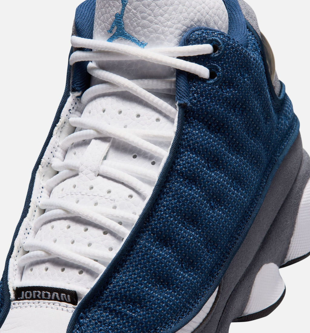 Air Jordan 13 Retro Navy and Flint Grey Grade School Sneakers - Navy/University Blue/Flint Grey/White