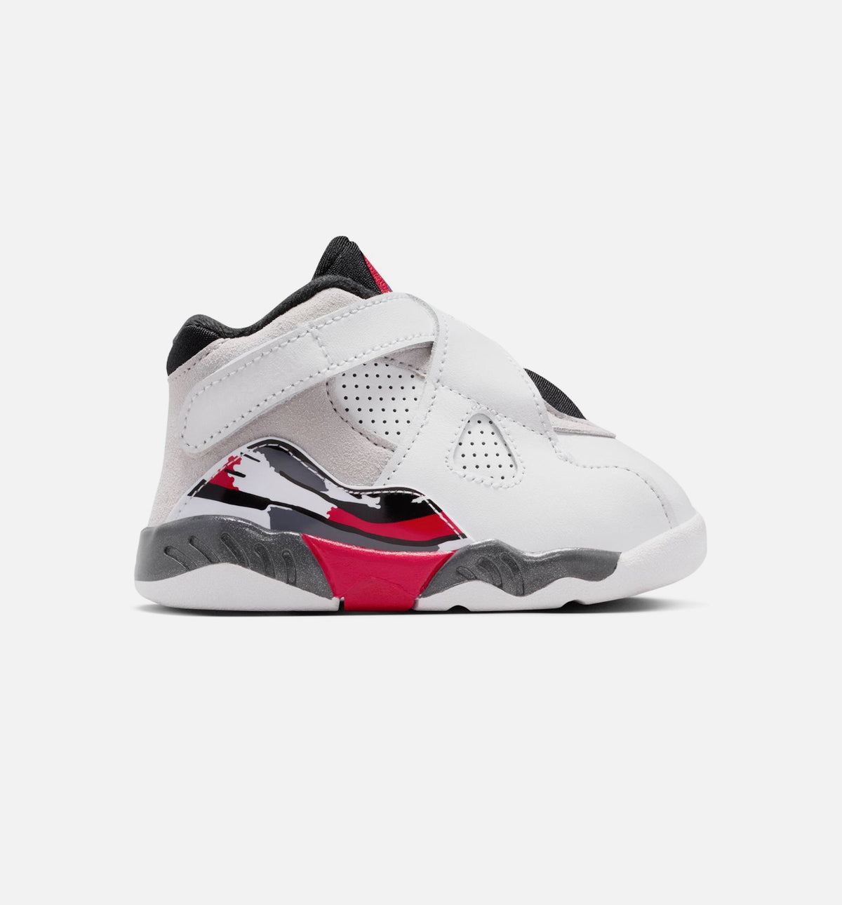 Air Jordan 8 Retro White and True Red Infant/Toddler Sneakers - White/Black/True Red