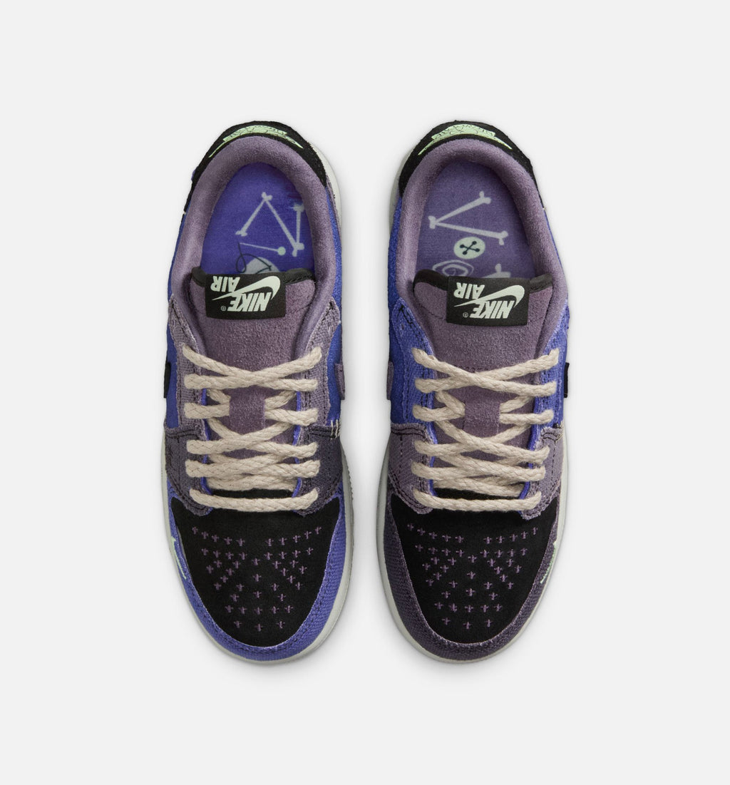 Air Jordan 1 Low OG Regency Purple Grade School Sneakers - Purple/Green/Black