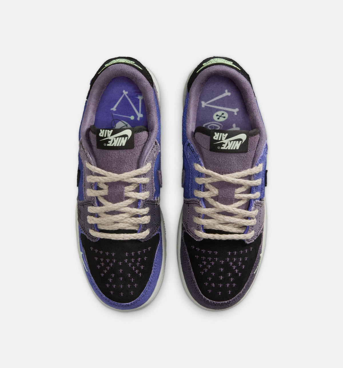 Air Jordan 1 Low OG Regency Purple Grade School Sneakers - Purple/Green/Black