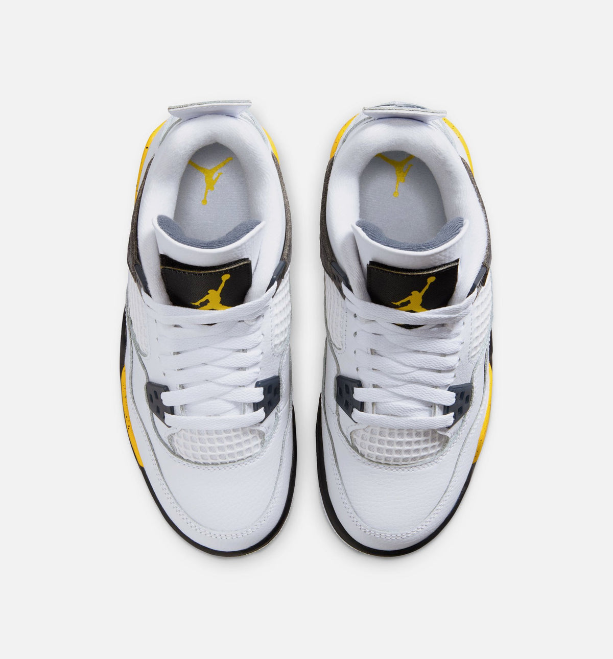 Air Jordan 4 Retro Rare Air Tour Yellow Grade School Sneakers - White/Dark Blue Grey/Black/Tour Yellow