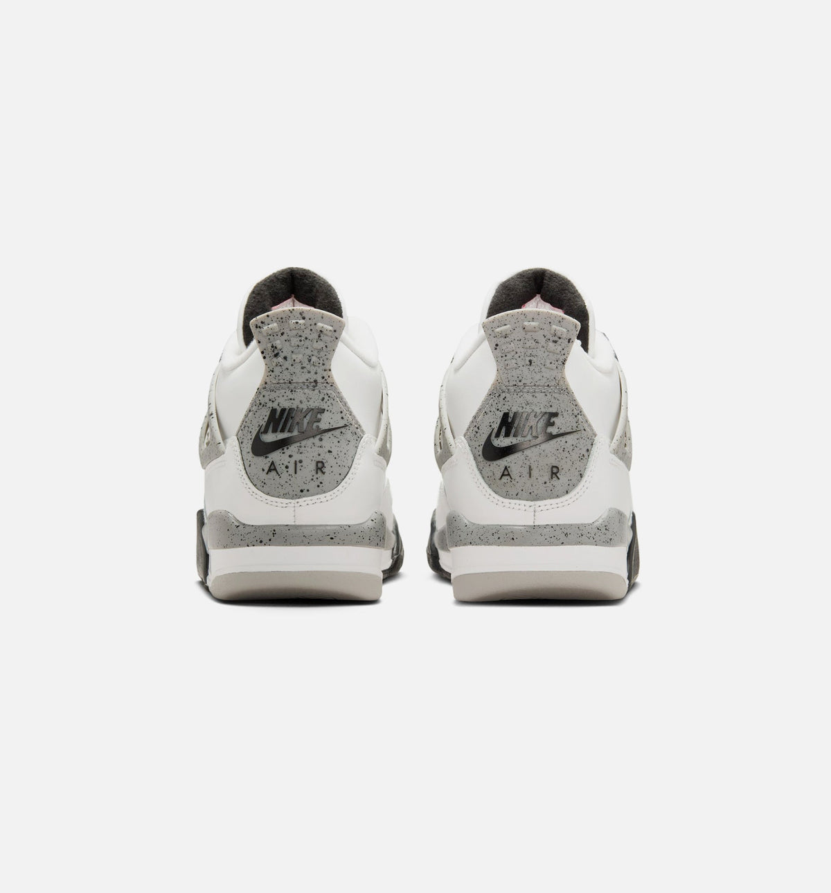 Air Jordan 4 Retro White Cement Grade School Sneakers - Summit White/Fire Red/Cement Grey/Black