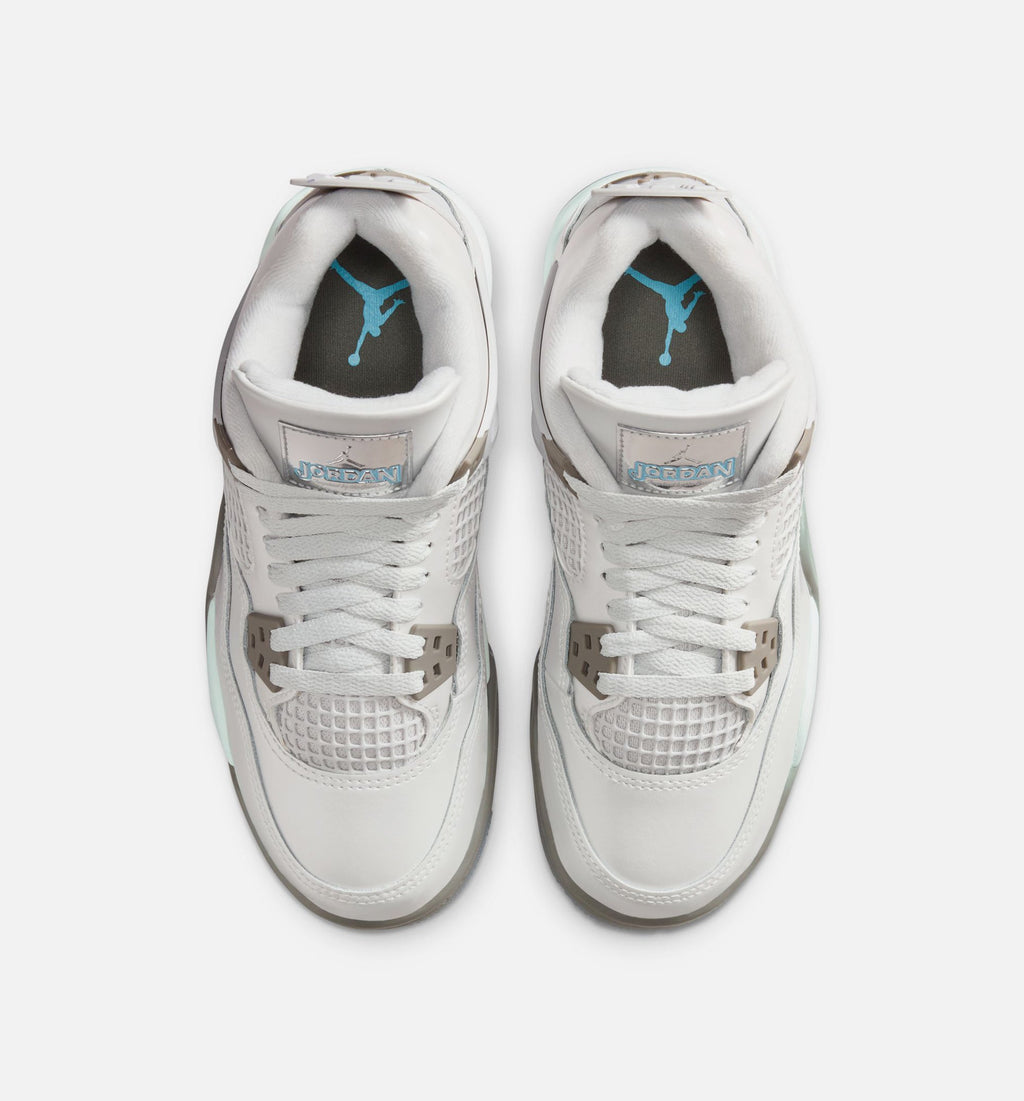 Air Jordan 4 Retro Blue Chill Grade School Sneakers - Photon Dust/Blue Chill/Flat Pewter/White/Blue Tint
