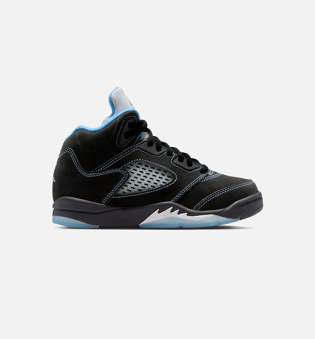 Air Jordan 5 Retro Black Carolina Preschool Sneakers - Black/University Blue/White