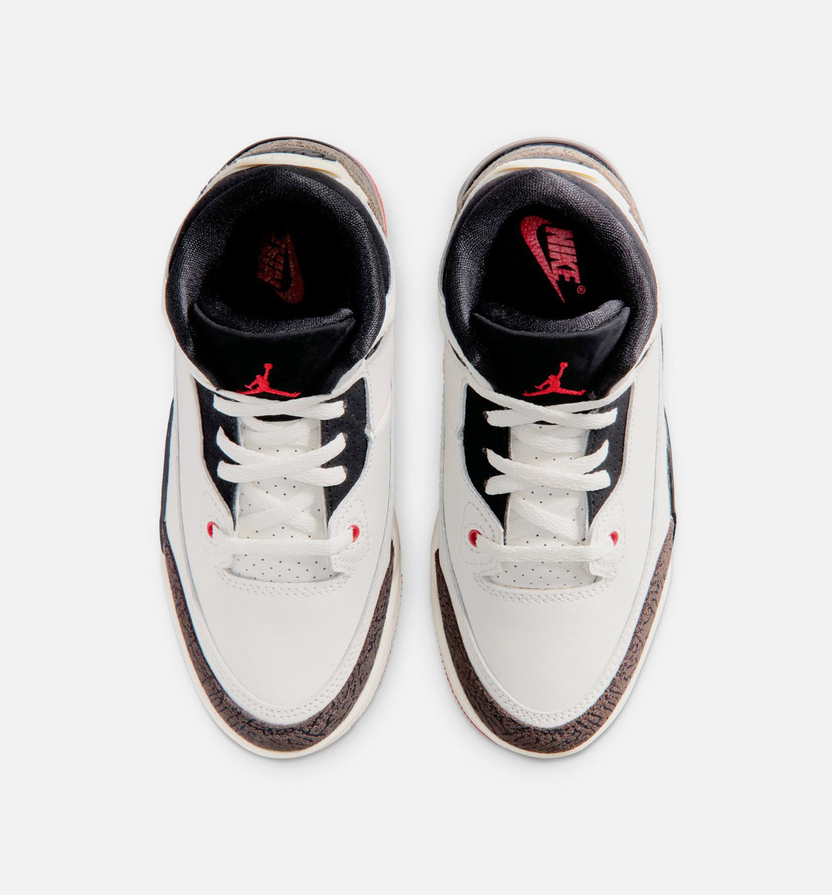 Air Jordan 3 Retro Sail and University Red Preschool Sneakers - Sail/Black/University Red/Pale Ivory