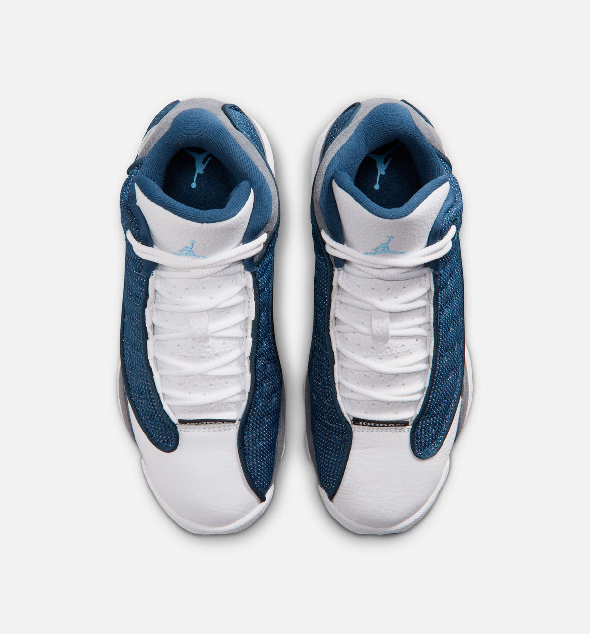 Air Jordan 13 Retro Navy and Flint Grey Grade School Sneakers - Navy/University Blue/Flint Grey/White