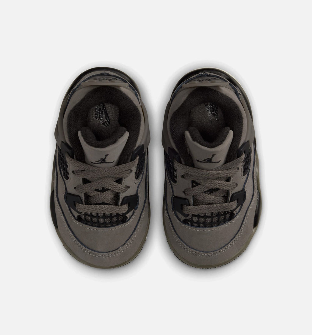 Air Jordan 4 Retro Cave Stone and Black Infant/Toddler Sneakers - Cave Stone/Black/Moon Particle