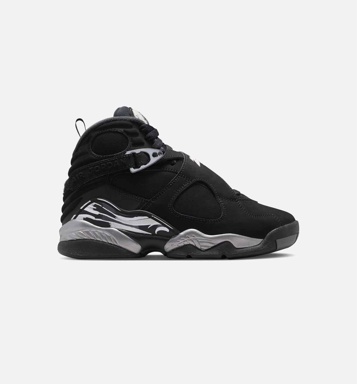 Air Jordan 8 Retro Chrome Grade School Sneakers - Black/White/Light Graphite